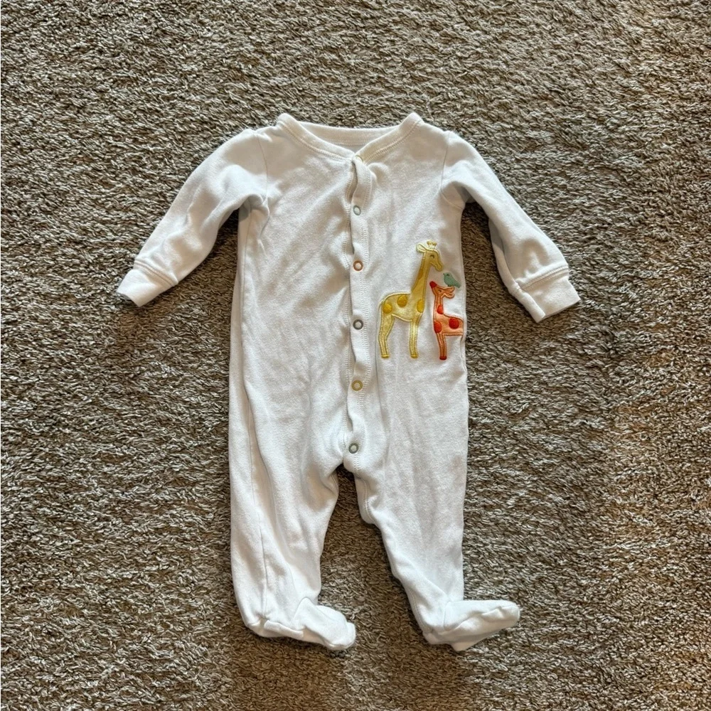 Baby White Footed Sleeper Giraffe White Giraffe Kids Footie Size 9 months